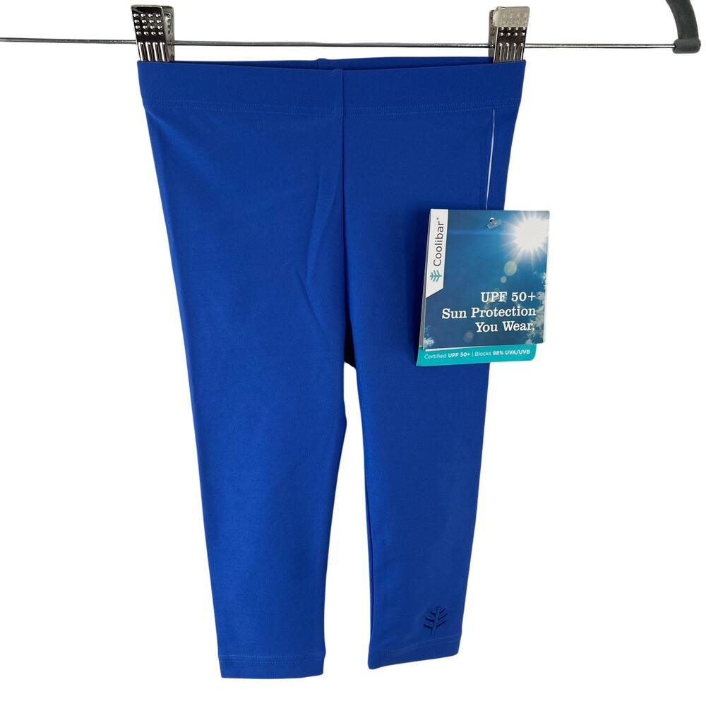 Coolibar Blue Youth Baby Wave Swim Tights Stretch 50 SPF Pull-On Size 6-12 NEW